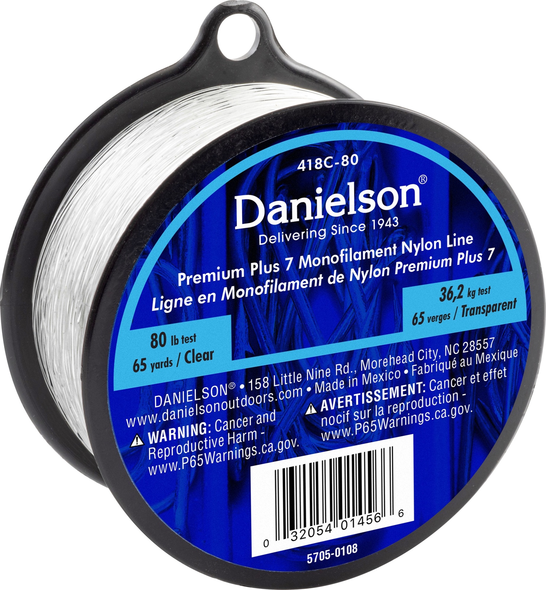 Danielson 418B-80 Plus 7 Mono Nylon Line Blue 80 lb