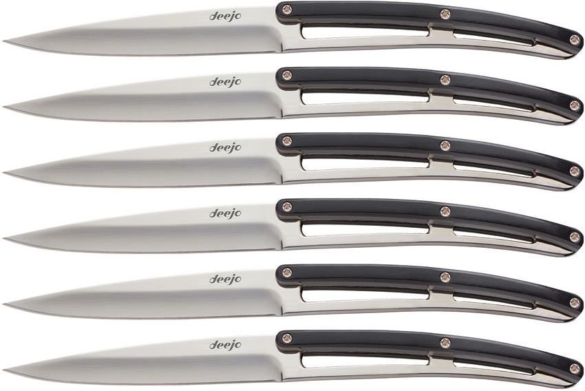 Steak Knives Set of 4 With Ebony Wood Handle 