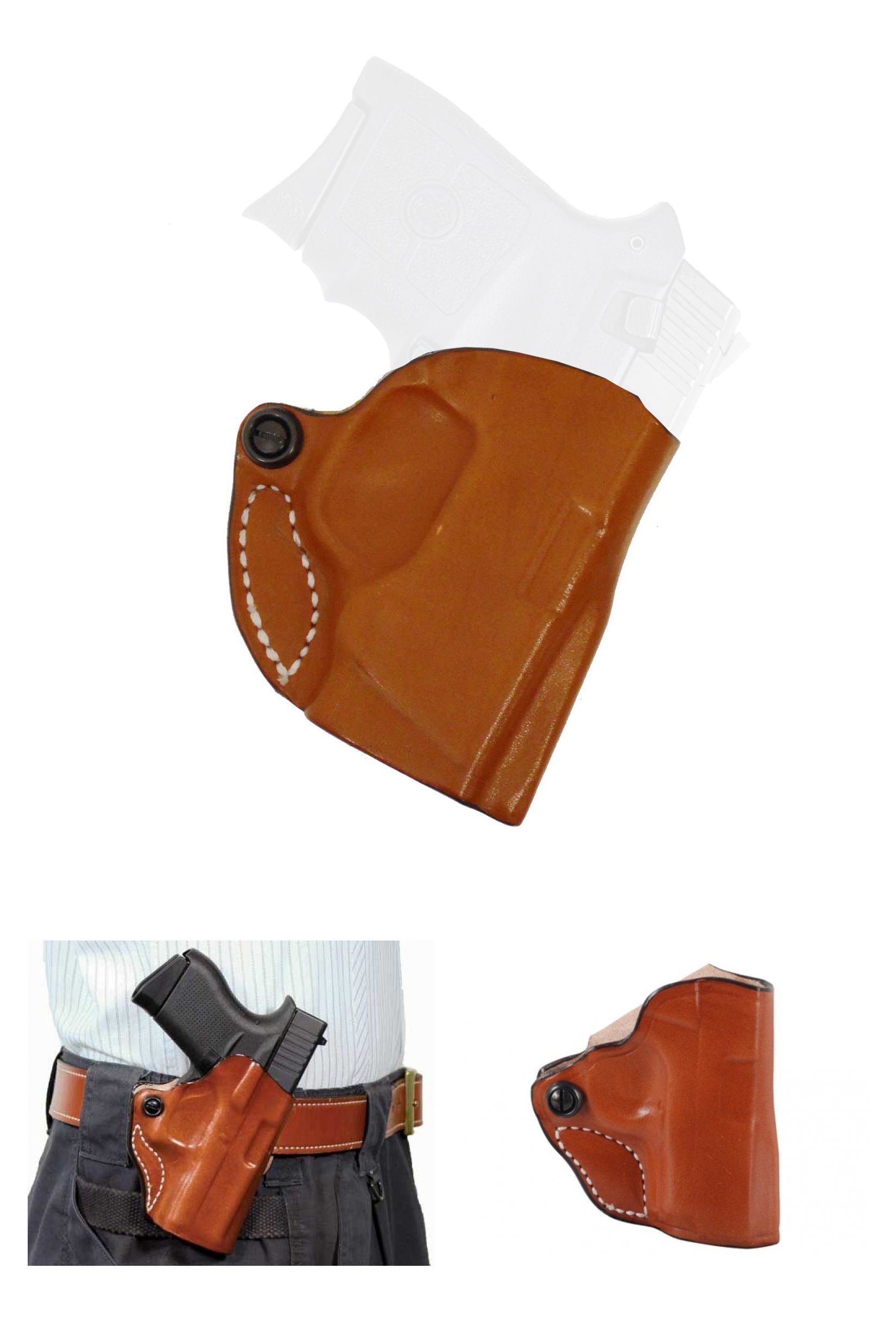 DeSantis Mini Scabbard Belt Holster Leather Right S&w M&p Shield 9mm for sale online