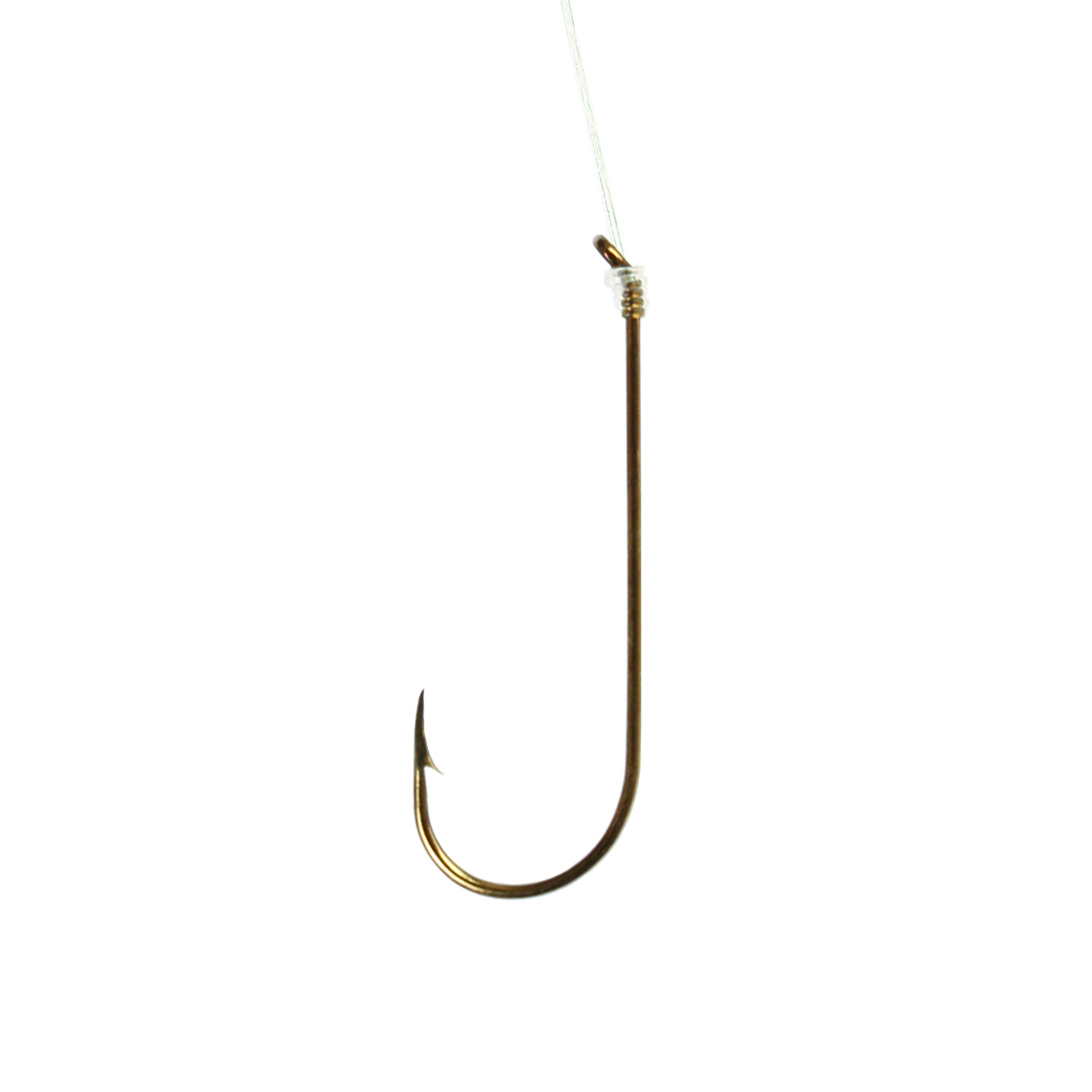 Eagle Claw Aberdeen Snelled Hook, Non-Offset, Down Eye, 1x Long