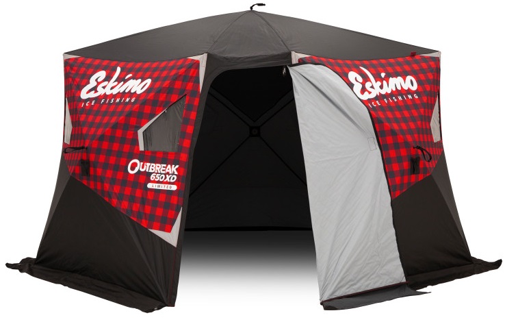 NEW Insulated Eskimo Wide 1 XR Thermal Ice Fishing Shelter, 1-Person  Red/Black