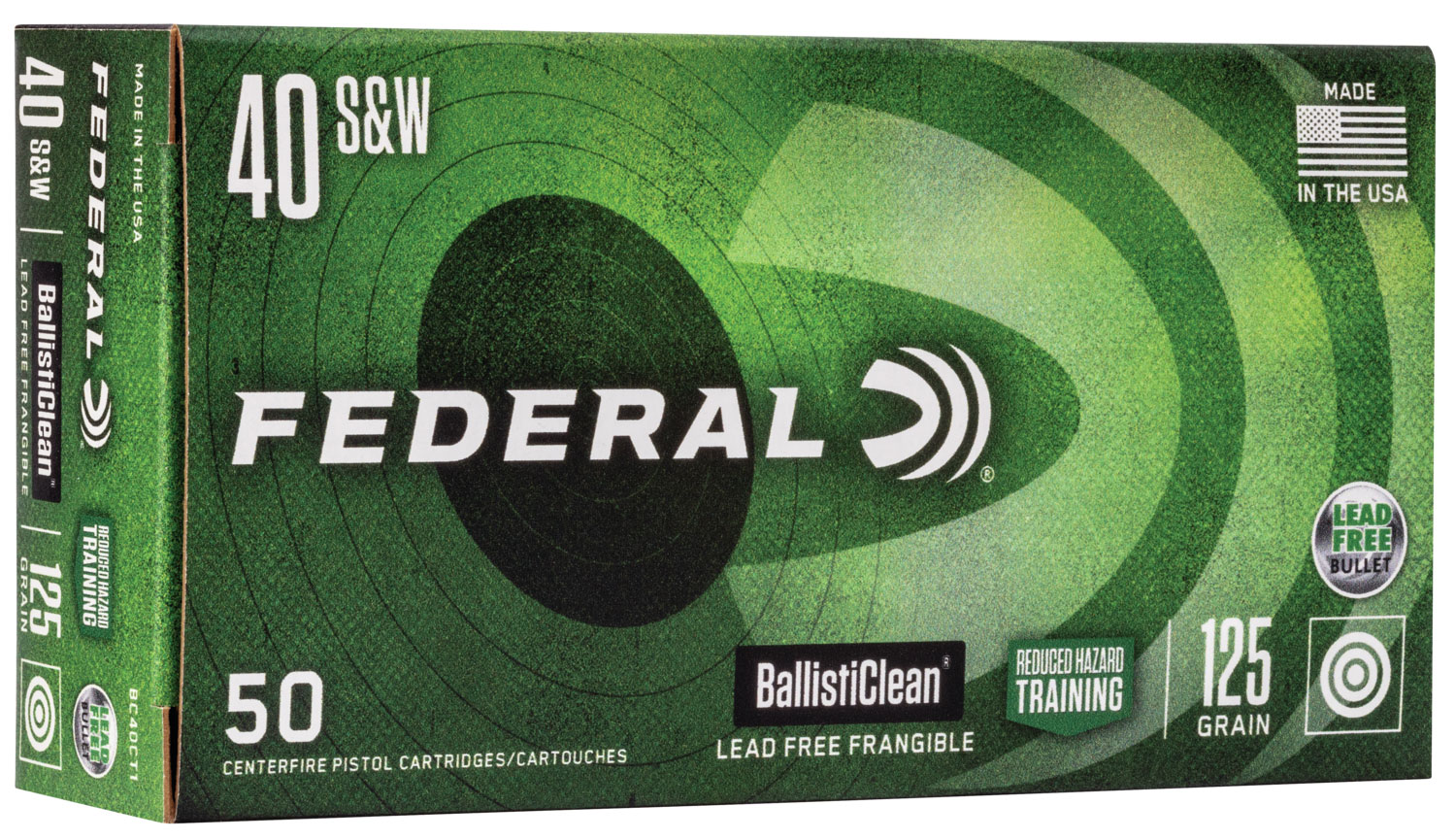 Federal Premium Speer Lawman RHT .40 S&W 125 Grain Frangible Brass Cased Centerfire Pistol Ammunition