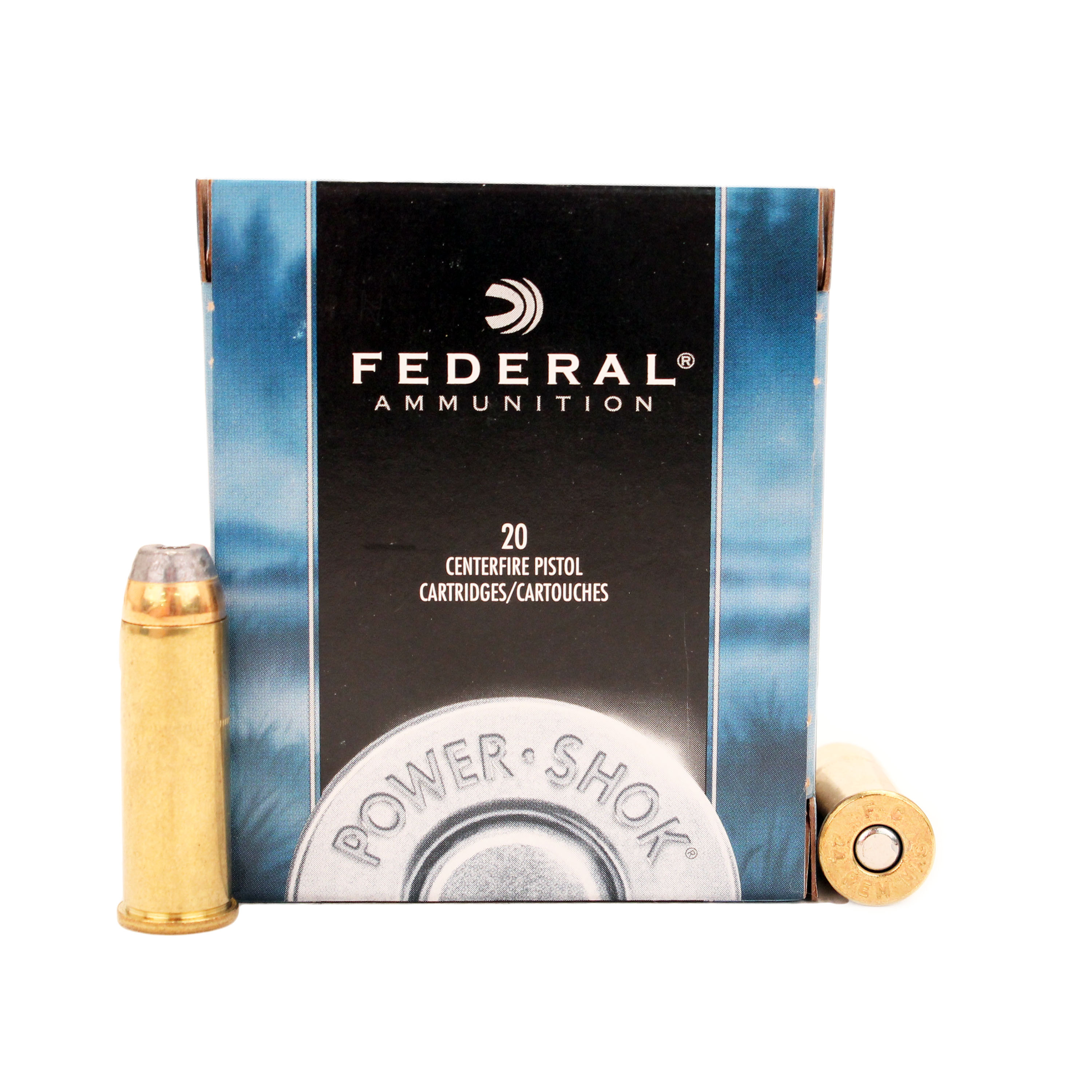 Federal Premium Power-Shok Handgun 44 Rem Magnum 240 Grain Jacketed Hollow Point Centerfire Pistol Ammunition