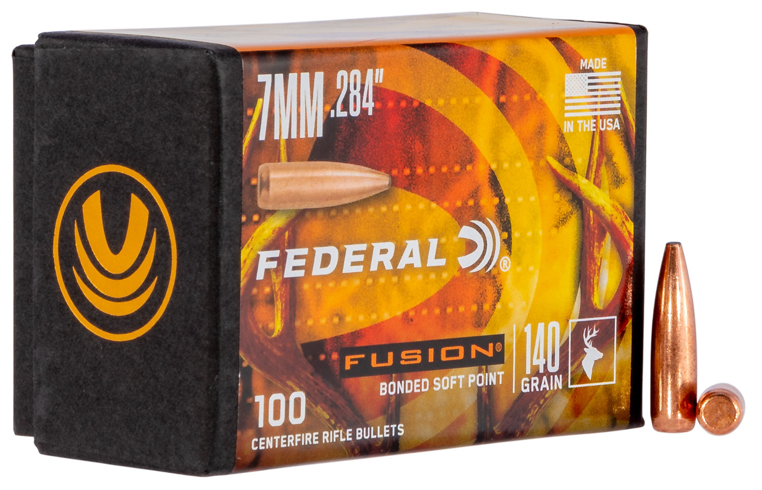 Federal Premium FB284F1 Fusion Component 7mm .284 140 GR Fusion Soft Point 100 Box