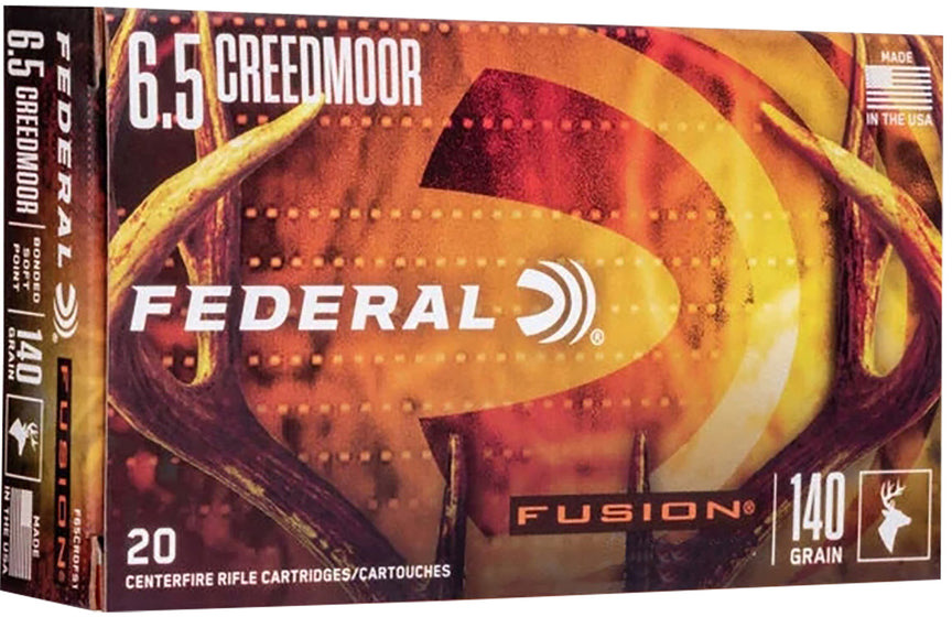 Federal 6.5 Creedmoor 140 Grain Soft Point Tipped Brass Cased Rifle Ammunition