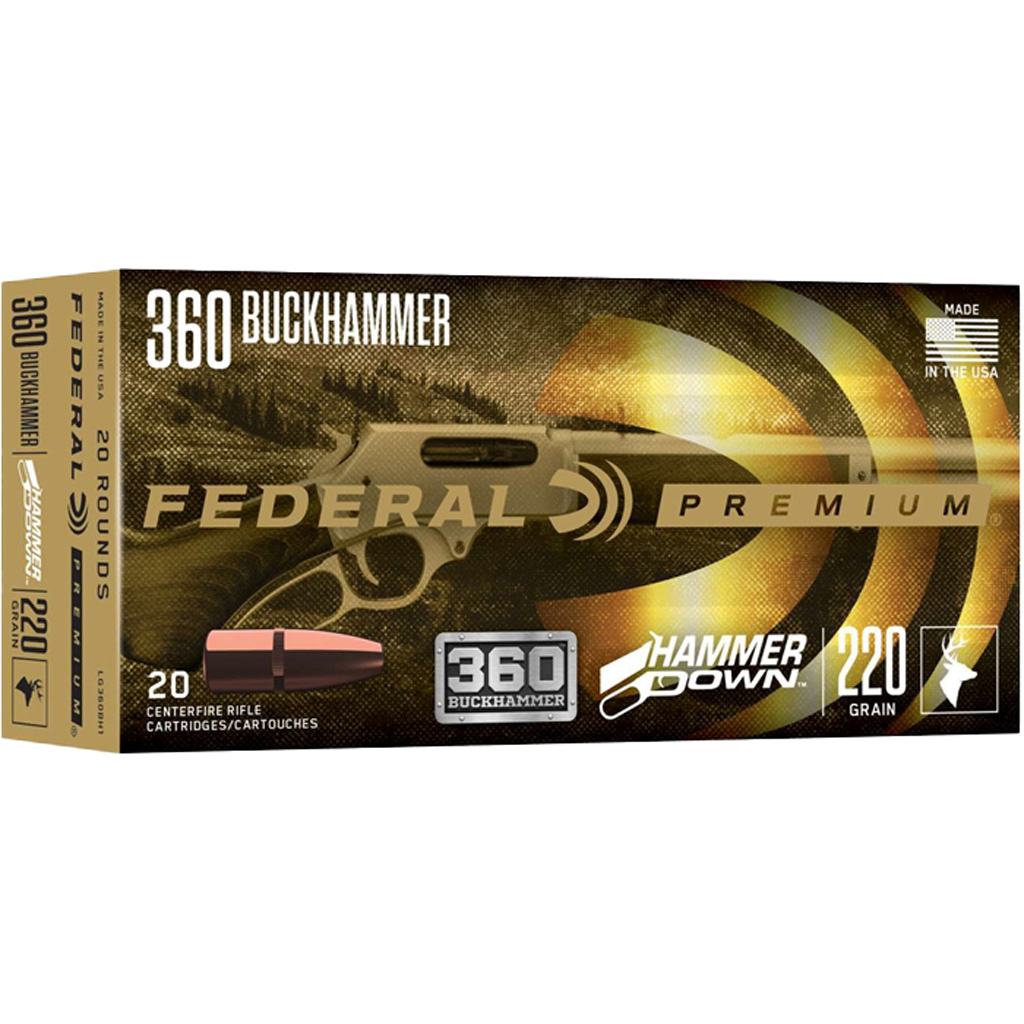 Federal 360 Buckhammer 220 Grain Soft Point Rifle Ammunition