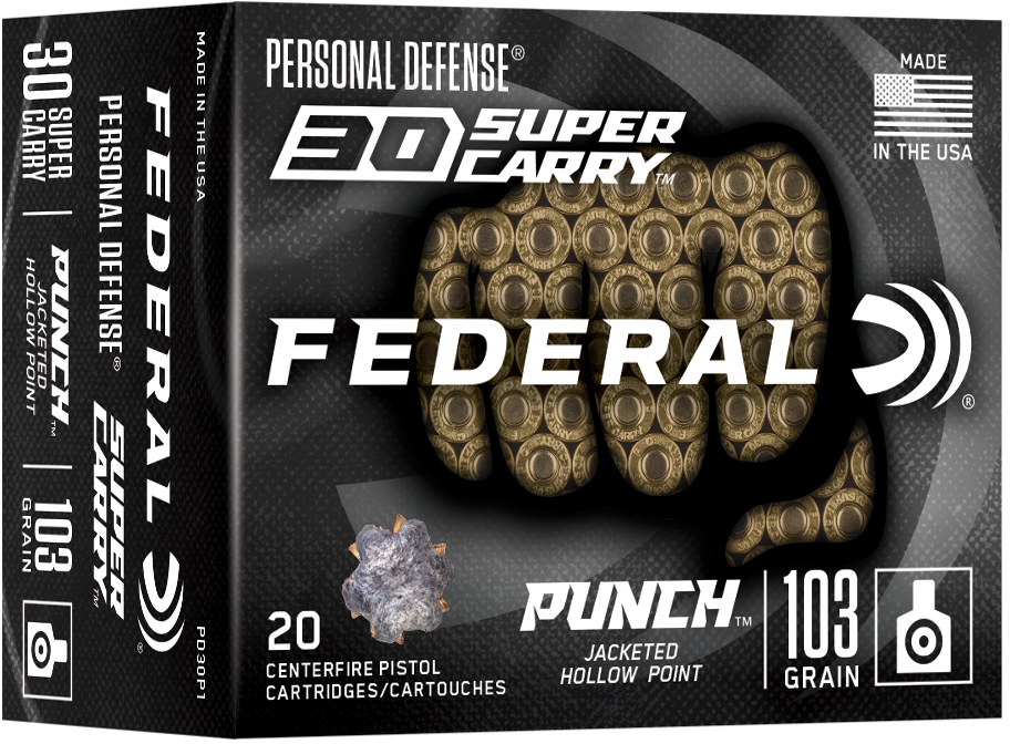 Federal Premium 30 Super Carry 103 Grain Punch Hp Centerfire Pistol Ammunition