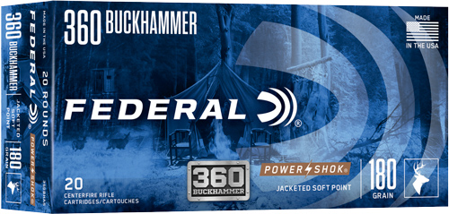 Federal Premium 360 Buckhammer 180 Grain Power-Shok Centerfire Rifle Ammunition