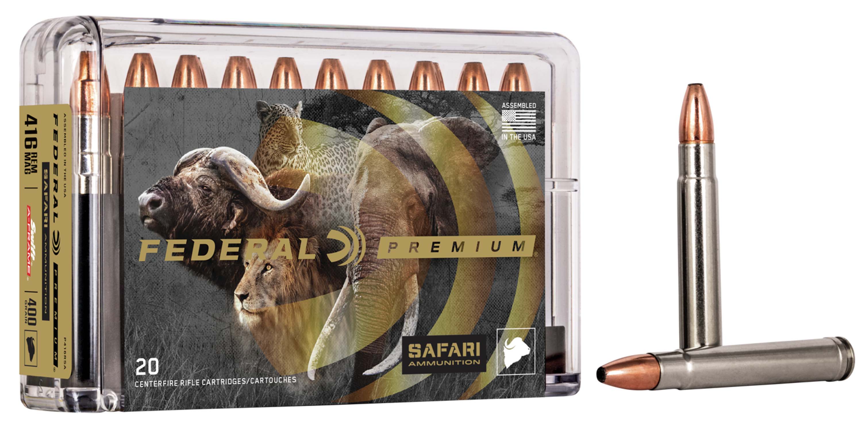 Federal Premium CAPE-SHOK .416 Magnum 400 Grain Swift A-Frame Centerfire Rifle Ammunition