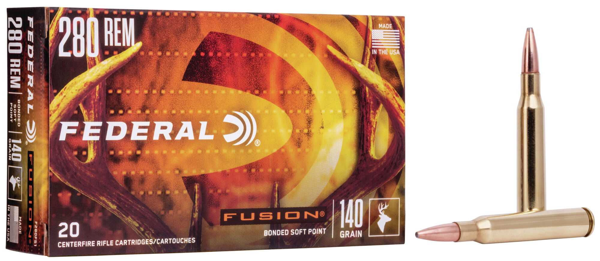 Federal Fusion .280 140 Grain Soft Point Centerfire Rifle Ammunition