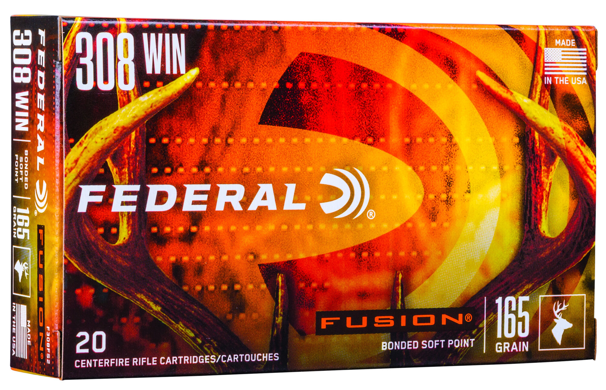 Federal Fusion .308 Winchester 165 Grain Soft Point Centerfire Rifle Ammunition