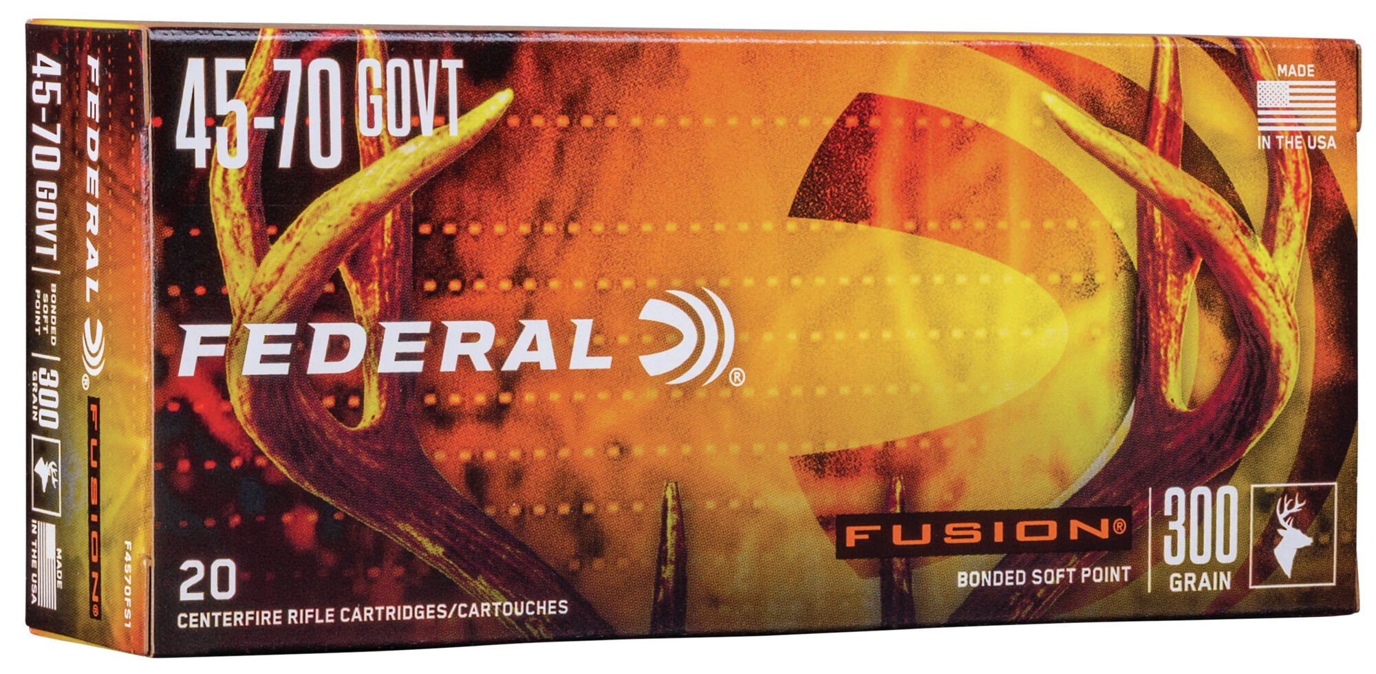 Federal Fusion .45-70 Government 300 Grain Soft Point Centerfire Rifle Ammunition