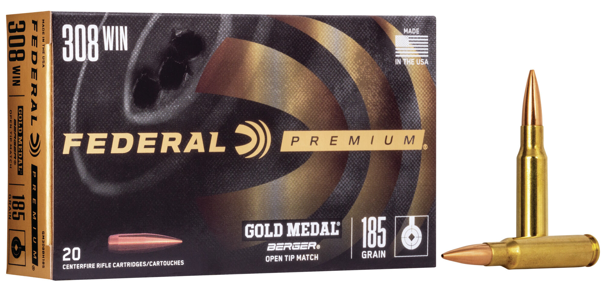 Federal Premium BERGER JUGGERNAUT OTM .308 Winchester 185 Grain Berger Juggernaught Open Tip Match Centerfire Rifle Ammunition