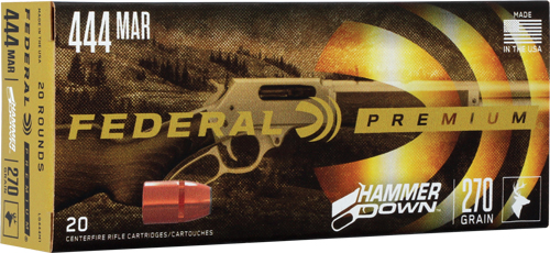 Federal Premium HammerDown .444 Marlin 270 Grain Bonded Hollow Point Brass Cased Centerfire Rifle Ammunition