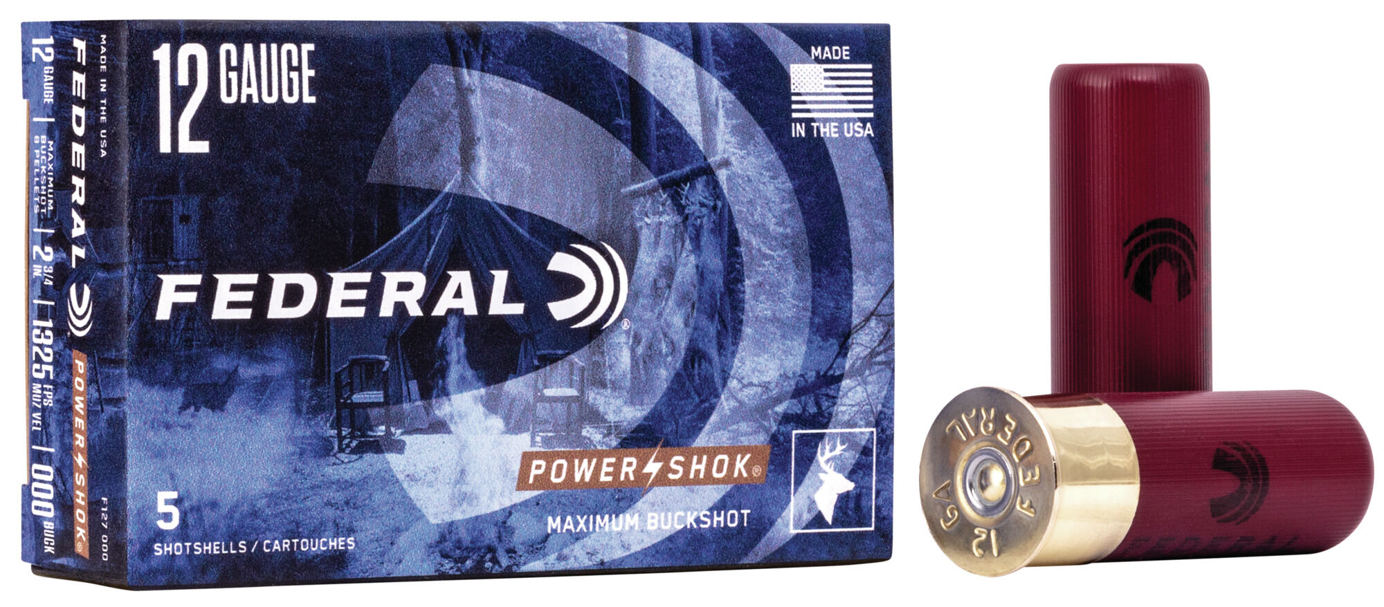 Federal Premium Power Shok 12 Gauge 8 Pellets Power Shok Buckshot Shotgun Ammunition