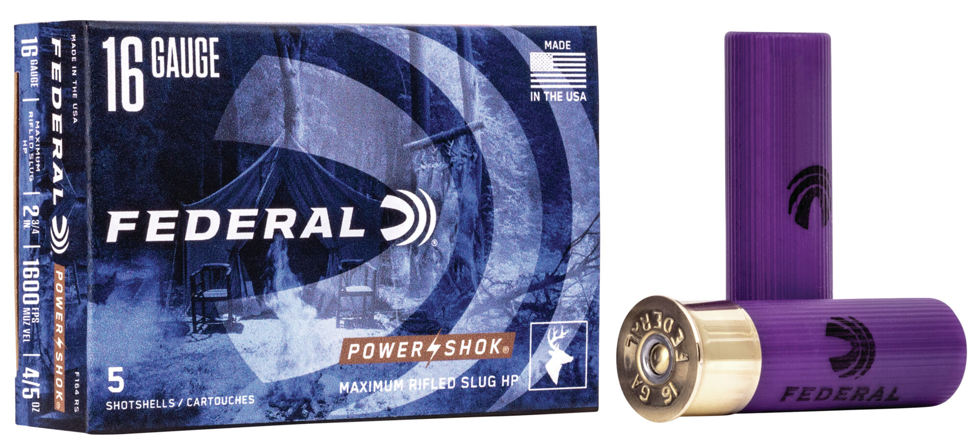 Federal Premium Power Shok 16 Gauge 4/5 oz Power Shok Rifled Slug Shotgun Ammunition