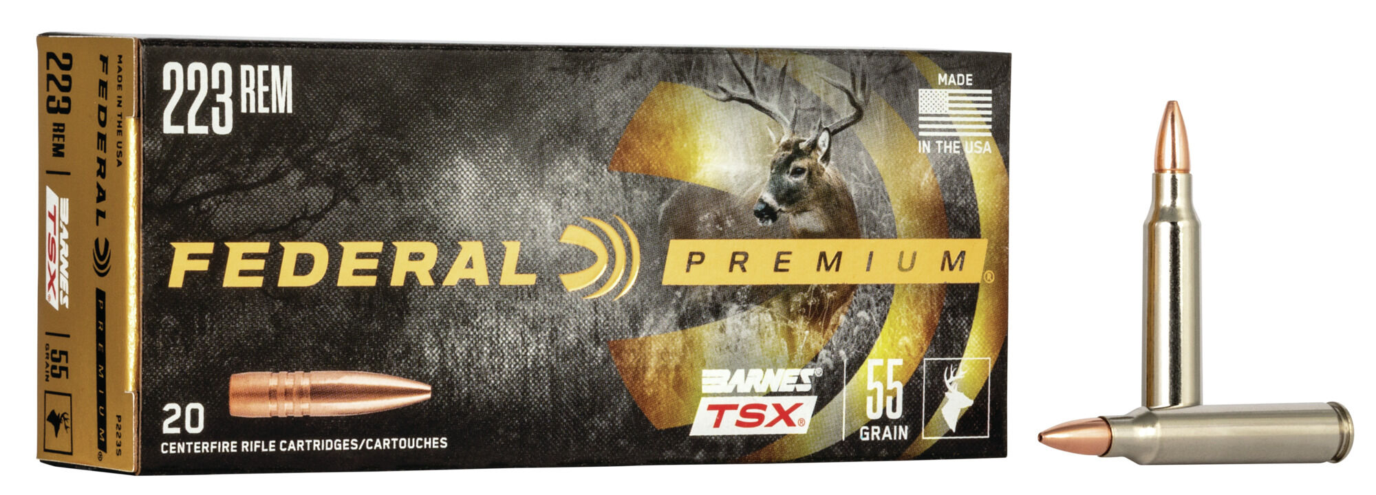 Federal Premium Barnes TSX 223 Rem 55 Grain Barnes Triple-Shock X Bullet Centerfire Rifle Ammunition