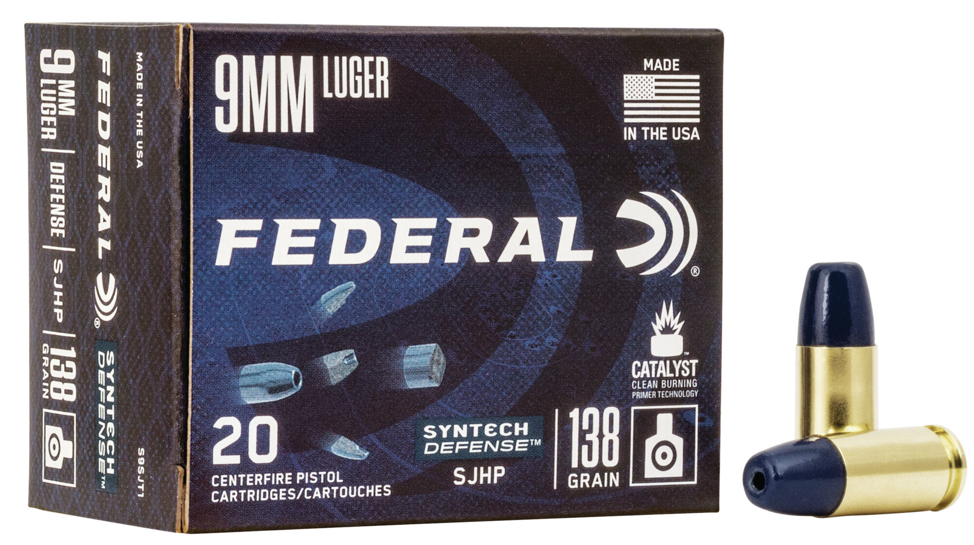 Federal Premium Syntech Defense 9mm Luger 138 Grain Segmented Hollow Point Centerfire Pistol Ammunition