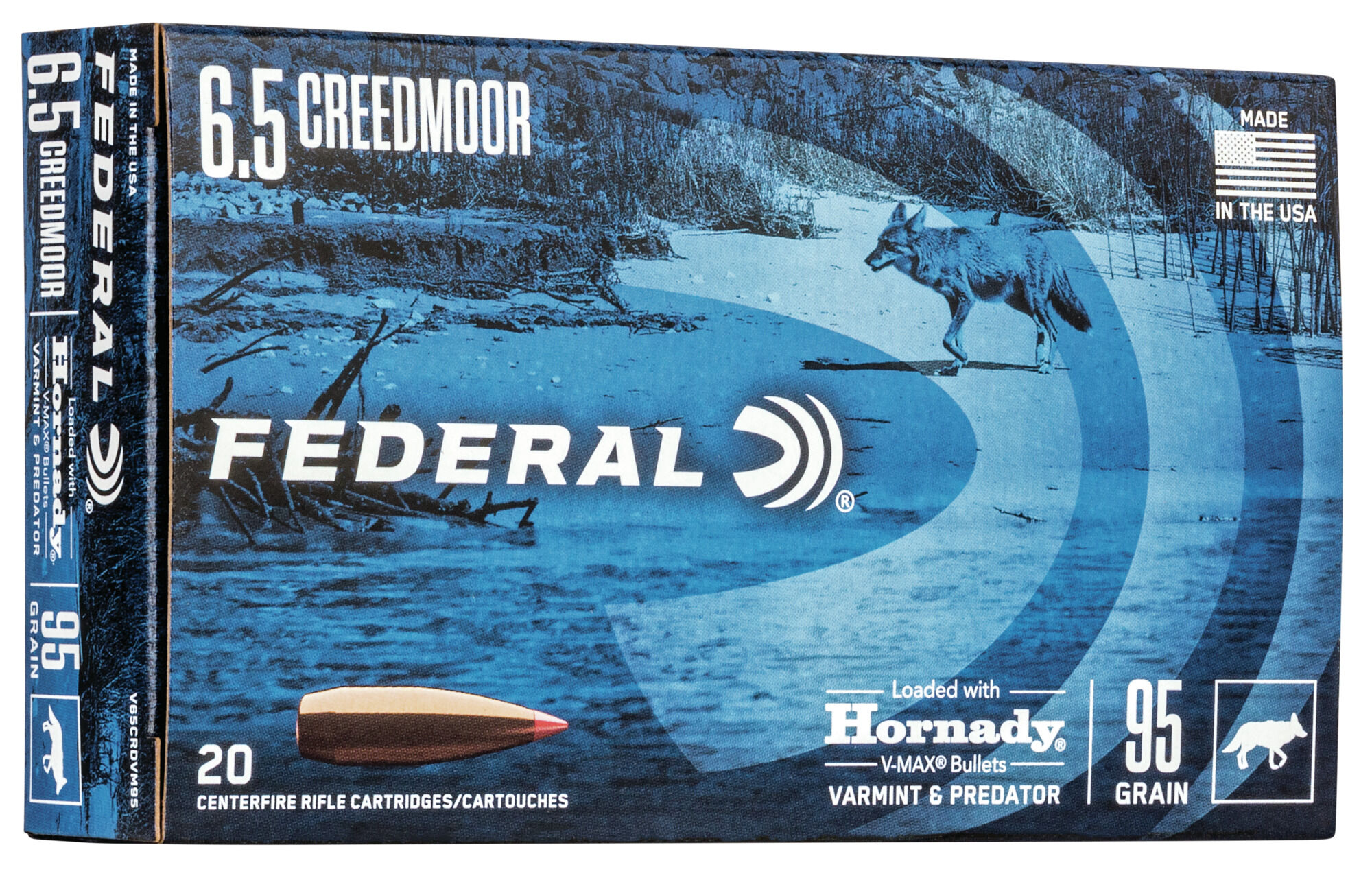 Federal Premium HORNADY V-MAX 6.5 Creedmoor 95 Grain Hornady V-Max Centerfire Rifle Ammunition