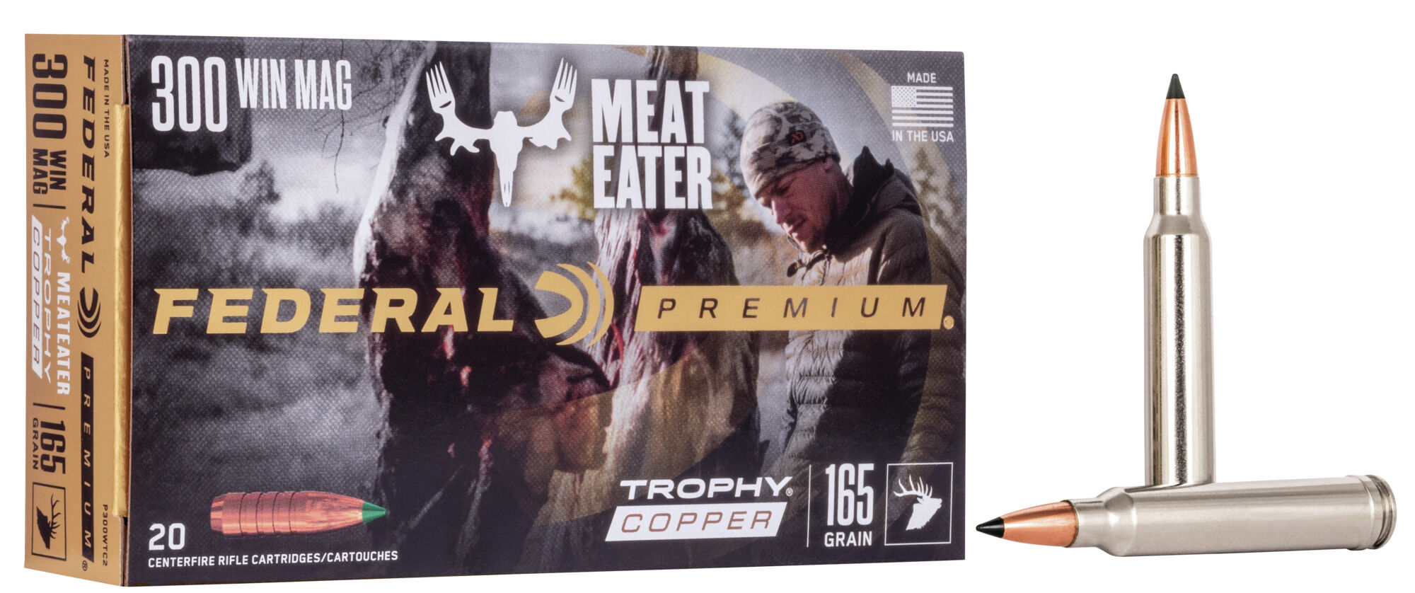 Federal Premium VITAL-SHOK .300 Winchester Magnum 165 Grain Trophy Copper Centerfire Rifle Ammunition