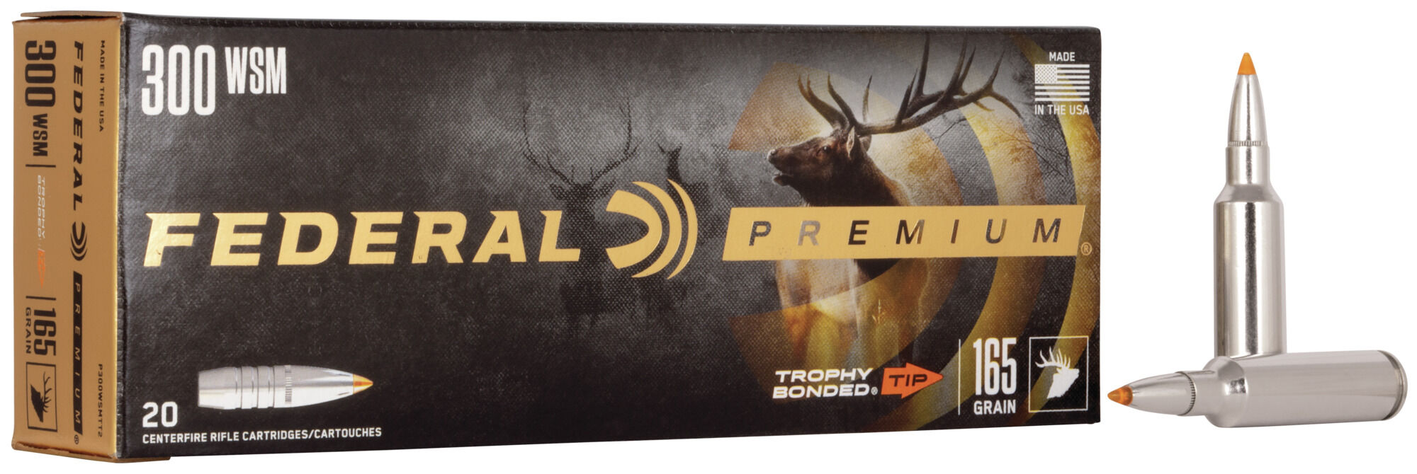 Federal Premium VITAL-SHOK .300 Winchester Short Magnum 165 Grain Trophy Bonded Tip Centerfire Rifle Ammunition