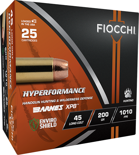 Fiocchi 45 Lon Colt 200 grain Jacketed Hollow Point XPB Pistol Ammunition