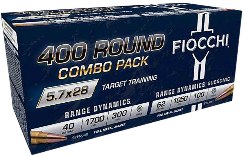 Fiocchi Range Dynamics 5.7X28mm 41/62 Grain FMJ Brass Cased Rifle Ammunition