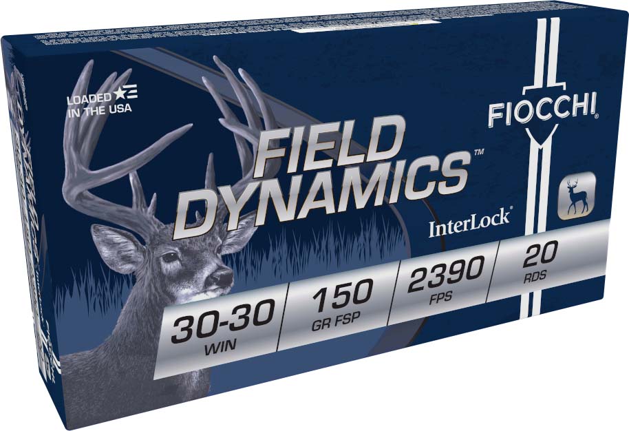 Fiocchi Field Dynamics .30-30 Winchester 150 Grain JSP Flat Nose Brass Rifle Ammunition