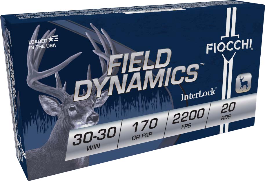 Fiocchi Field Dynamics .30-30 Winchester 170 Grain JSP Flat Nose Brass Rifle Ammunition