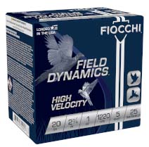 Fiocchi Hi Velocity Lead 20 Gauge 1oz 2.75in 5 Shot Shotgun Ammunition