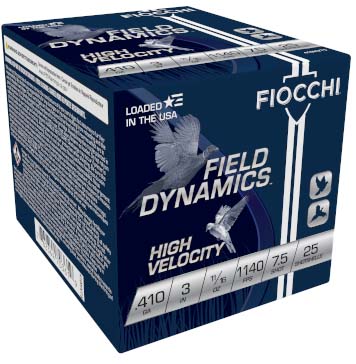 Fiocchi Hi Velocity Lead 410 Gauge 11/16oz 3in 7 1/2 Shot Shotgun Ammunition