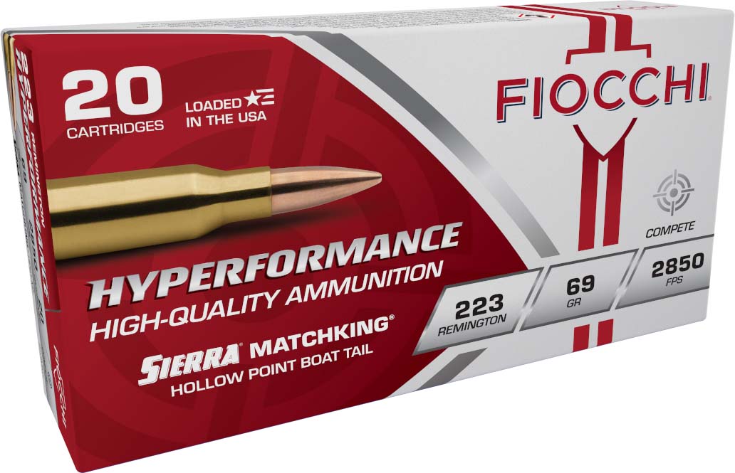 Fiocchi Hyperformance Hunt .223 Remington 69 Grain HPBT MK Brass Rifle Ammunition