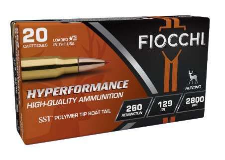 Fiocchi Hyperformance Hunt .260 Remington 129 Grain SST Brass Cased Rifle Ammunition