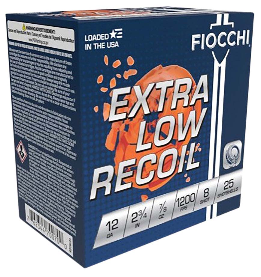 Fiocchi Low Recoil Trainer 12 Gauge 7/8oz 2.75in 8 Shot Shotgun Ammunition