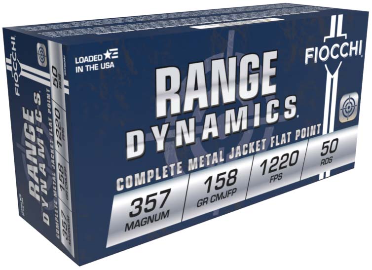 Fiocchi Range Dynamics .357 Magnum 158 Grain CMJFP Brass Pistol Ammunition