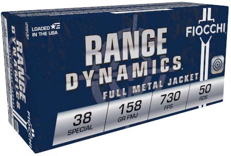 Fiocchi Range Dynamics .38 Special 158 Grain FMJ Brass Pistol Ammunition