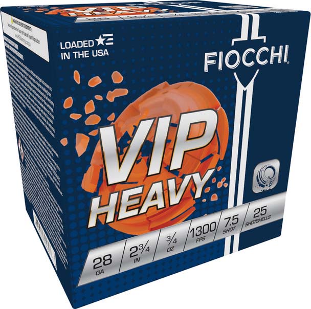 Fiocchi VIP Heavy 28 Gauge 3.4oz 2.75in 7 1/2 Shot Shotgun Ammunition