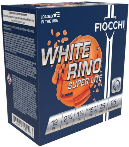 Fiocchi White Rino 12 Gauge 1 1/8 oz 2 3/4in Shotgun Ammunition