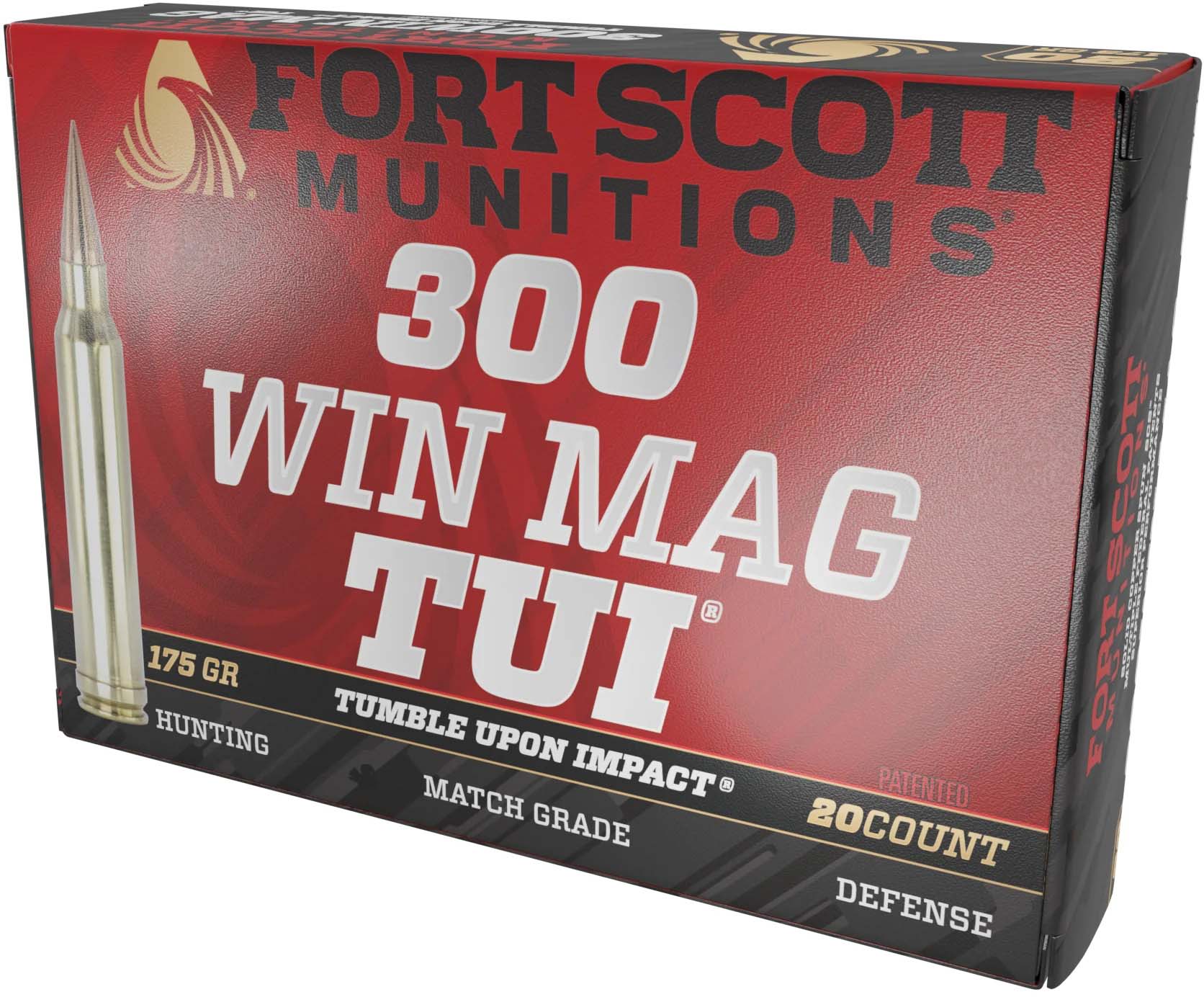 Fort Scott Munitions 300 Win Mag 175gr CNC Machined Copper Brass Rifle Ammunition