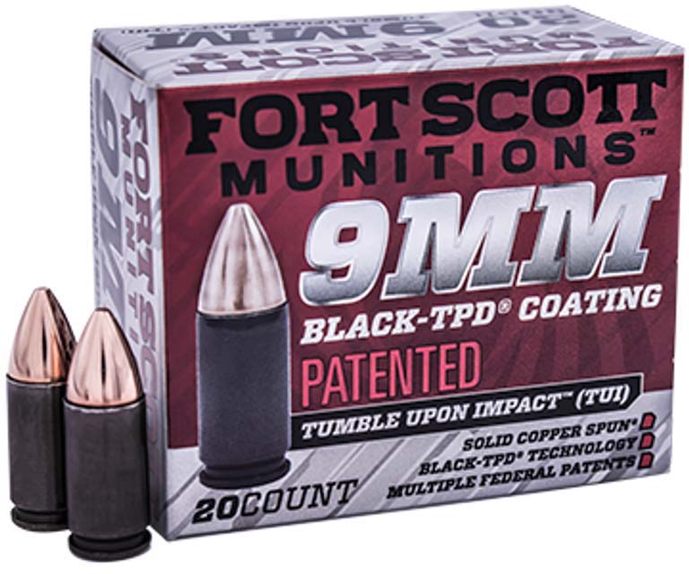 Fort Scott Munitions 9 mm 80 Grain TPD-9 CNC Machined Copper Brass Pistol Ammunition