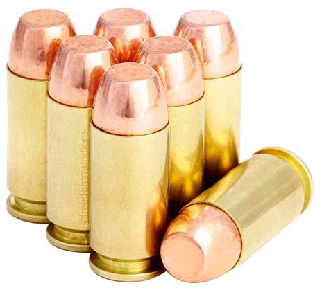 Freedom Munitions .40 S&W 180 Grain Round Nose Flat Point Brass Cased Pistol Ammunition