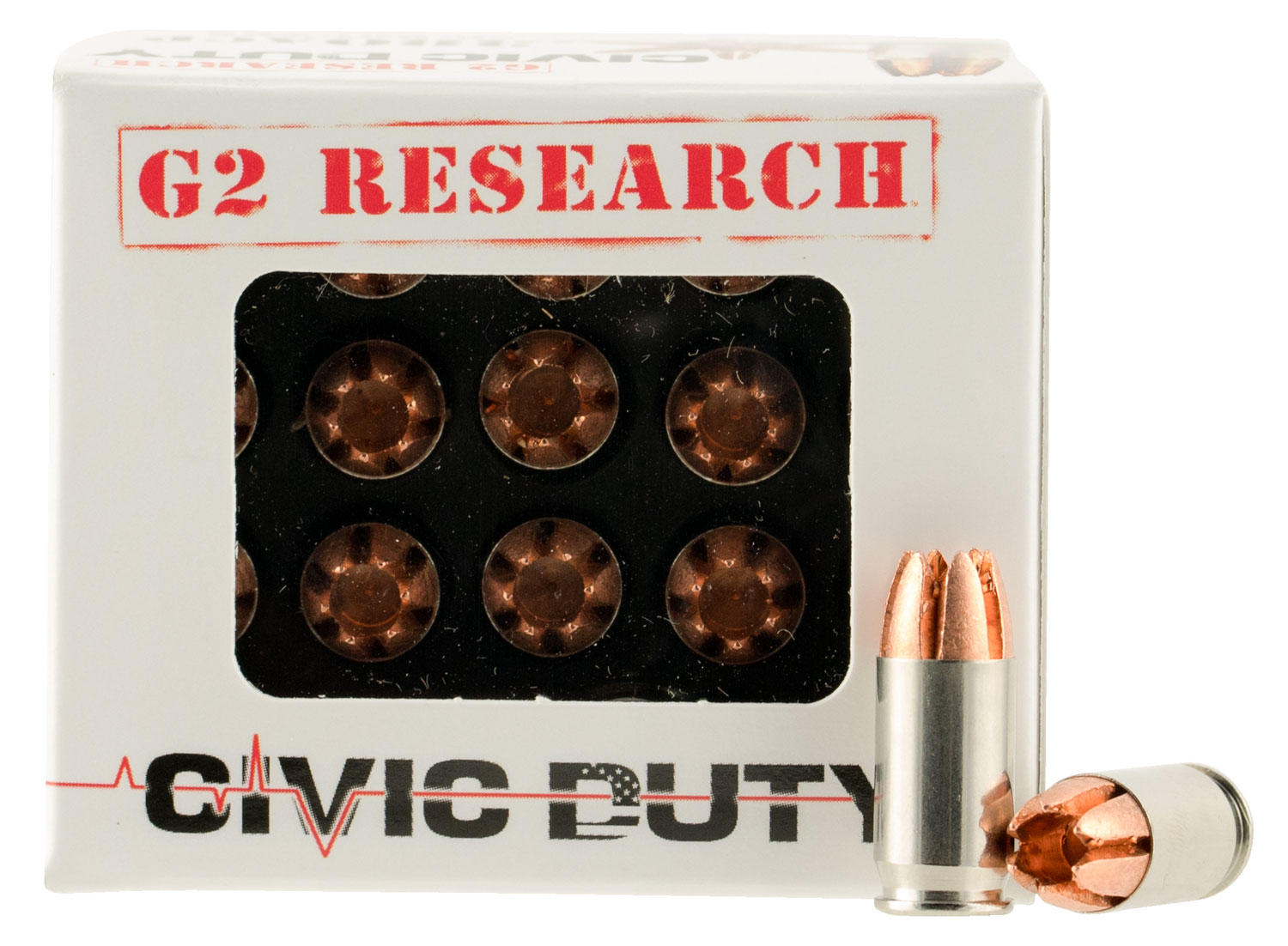 G2 Research CIVIC 380 Civic Duty 380 ACP 64 Gr Copper Expansion Projectile