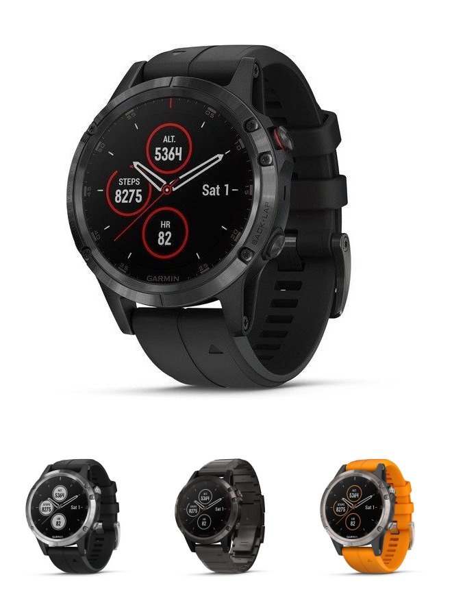 garmin fenix 5 plus sapphire titanium optic solar flare orange band