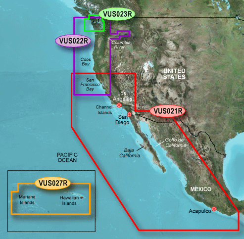 Breddegrad fritid skrot Garmin On The Water GPS Cartography BlueChart g2 Vision: West Coast Regular  (including Hawaii) Map | w/ Free Shipping