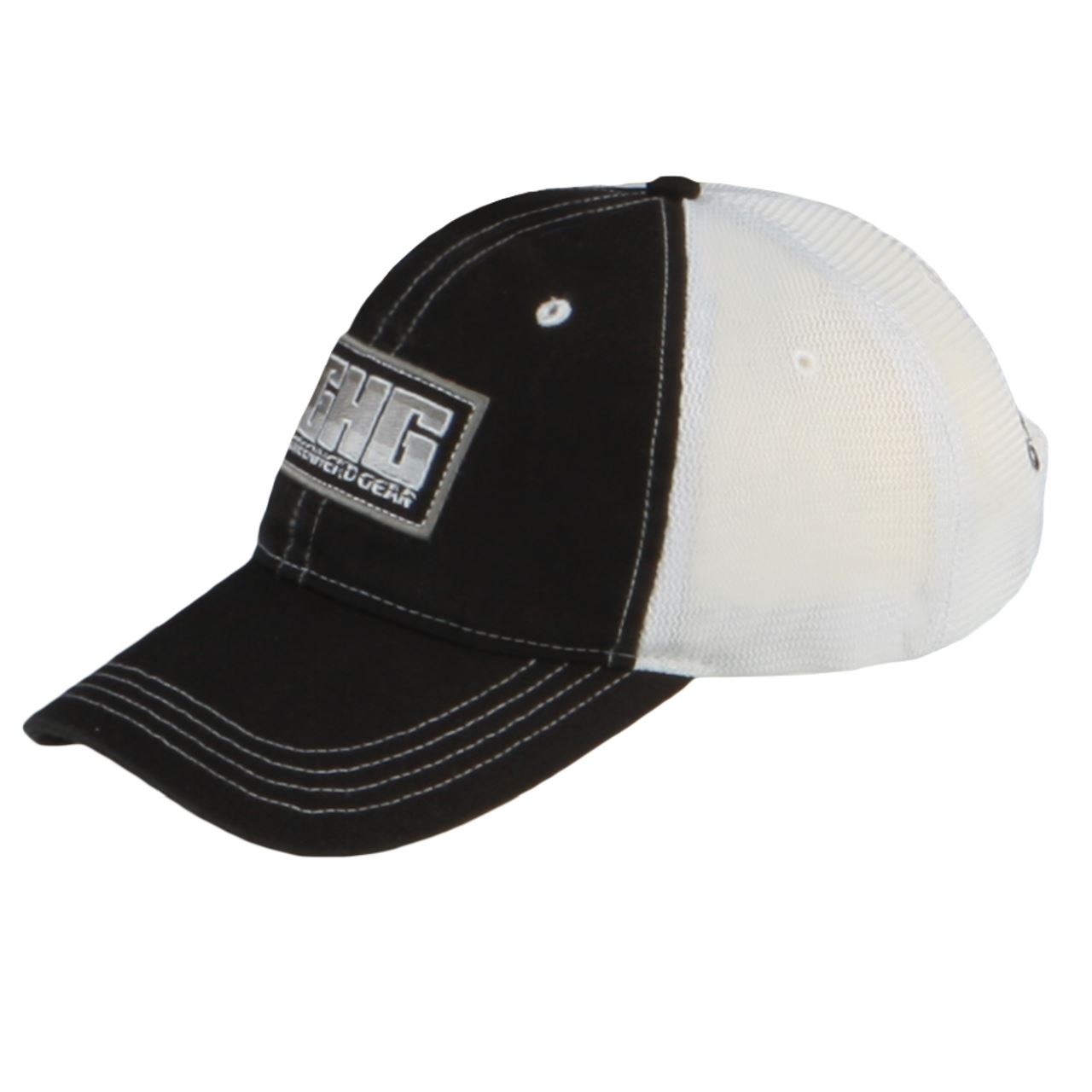 AVERY GREENHEAD GEAR GHG LOGO MESH BACK TRUCKER HAT BALL CAP BLACK & WHITE