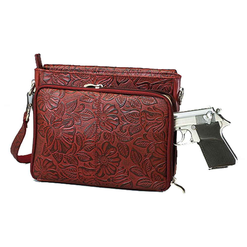 Gun Tote'n Mamas Distressed Leather Slim X-Body RFID Purse