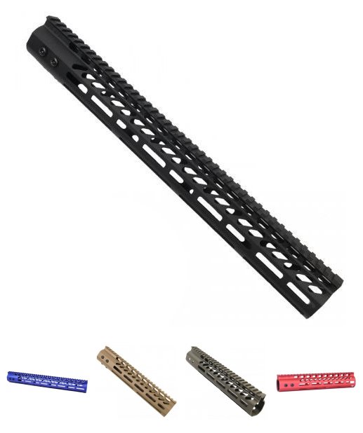 Guntec USA 4in Ultra Lightweight Thin M-LOK System Handguard w/ Monolithic Top Rail