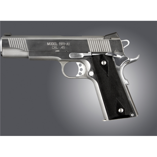 Hogue Govt. Handgun Grip Model Ebony With Palm Swells, Checkered 45299