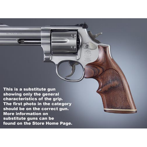 Hogue S&W K or L Rd. Handgun Grip Conver. Kingwood Top Finger Groove Stripe Cap Checkered 19643