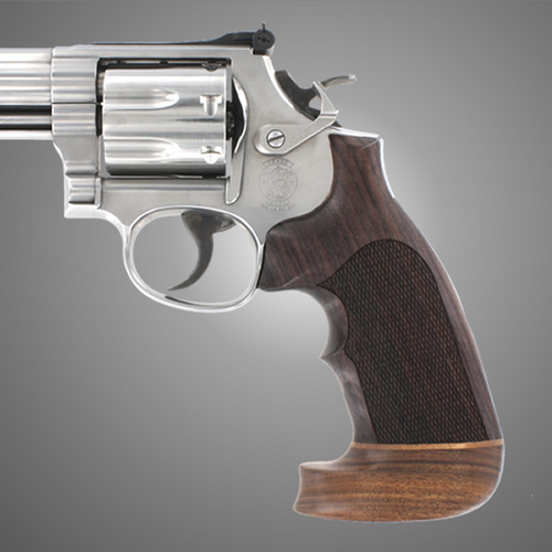 Hogue King Cobra/Anaconda Handgun Grip Rosewood Top Finger Groove, Big Butt, Checkered 47945